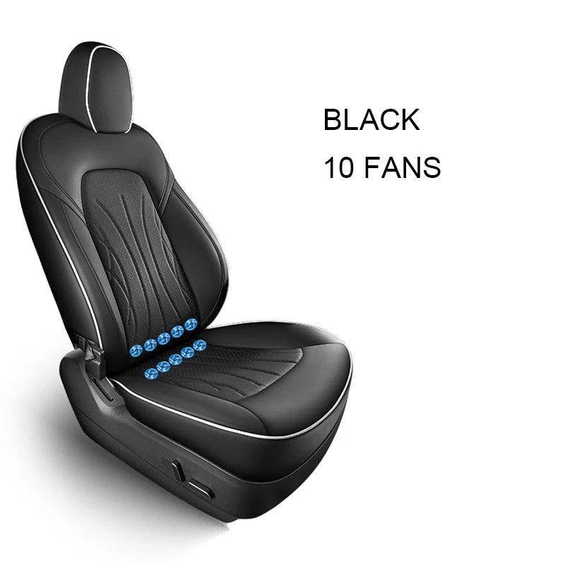 Custom Ventilated Cooling Seat Cushion with 10 Fans for Tesla Model 3 - Full Surround