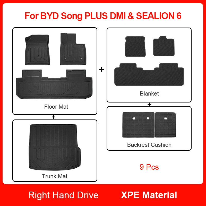 Custom Fit 3D XPE Floor Mats for BYD Song PLUS DM-i / Sealion