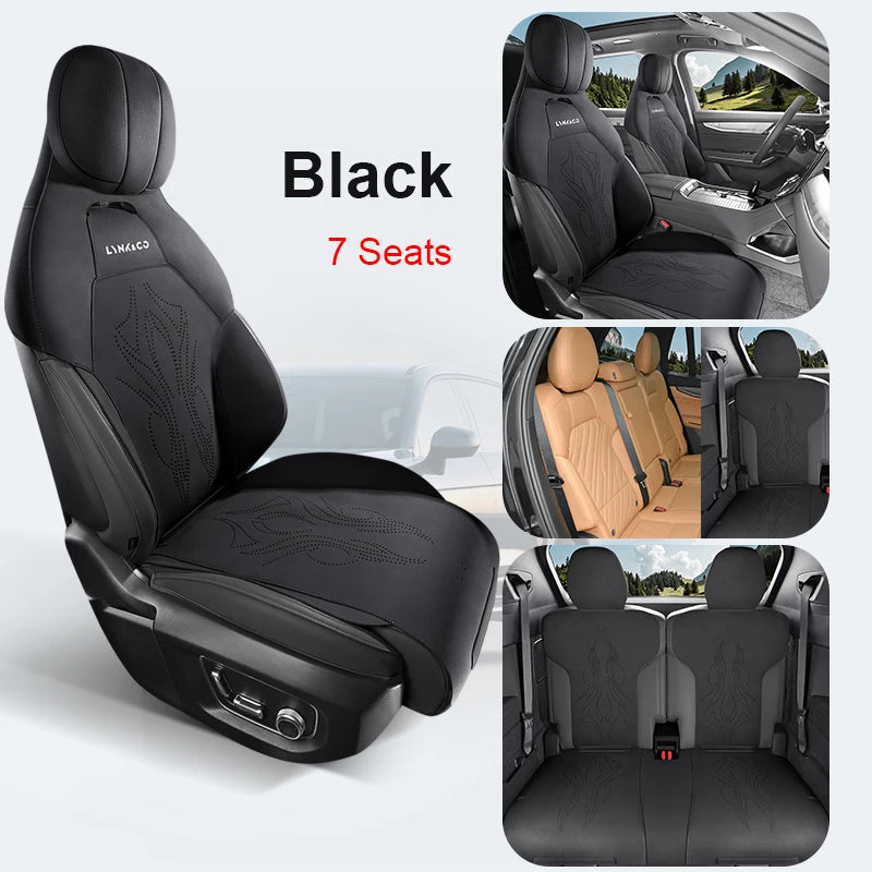 Custom Fit Half-Cover Suede Car Seat Cushion Pads for Lynk & Co 09