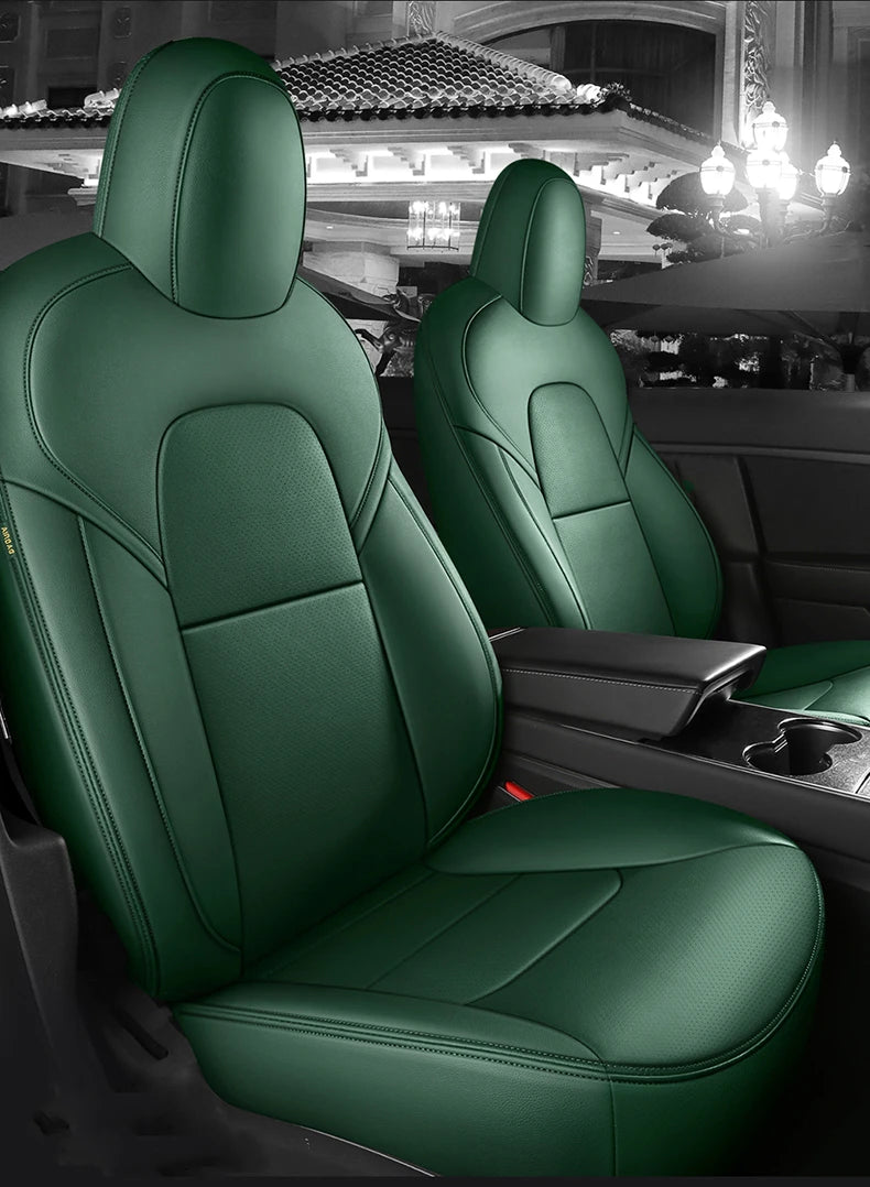 Custom Fit Leather Car Seat Covers for Tesla Model Y