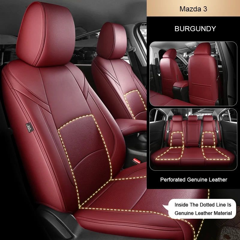 Custom Fit Leather Car Seat Covers for Mazda 3