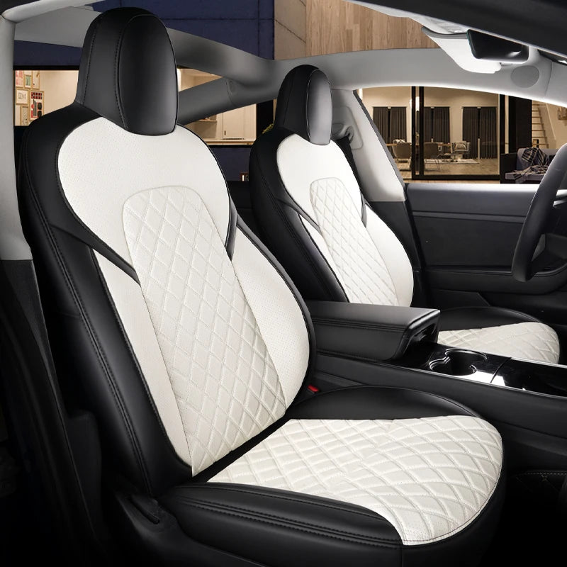 Custom Fit Leather Car Seat Covers for Tesla Model Y
