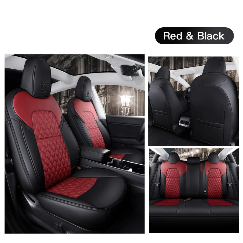 Custom Fit Leather Car Seat Covers for Tesla Model Y