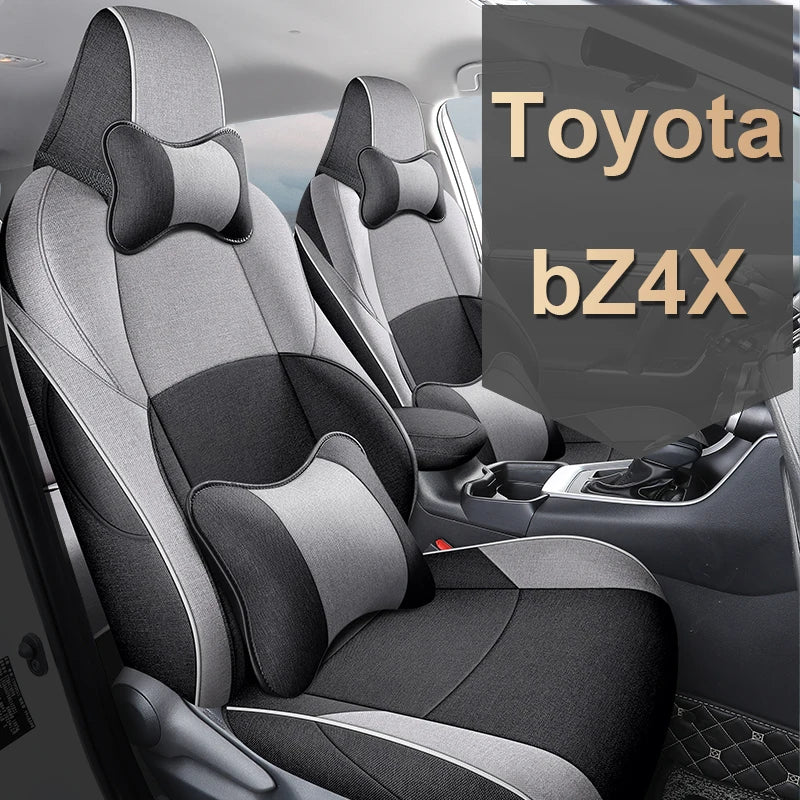 Custom Fit Flax Linen Breathable Car Seat Covers for Toyota bZ4X