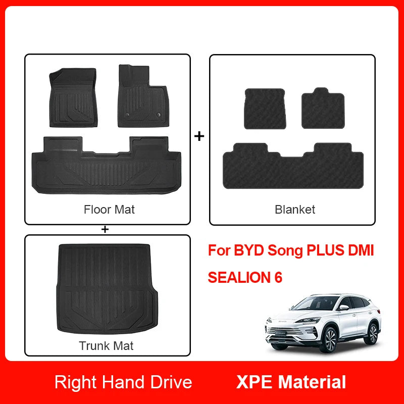 Custom Fit 3D XPE Floor Mats for BYD Song PLUS DM-i / Sealion