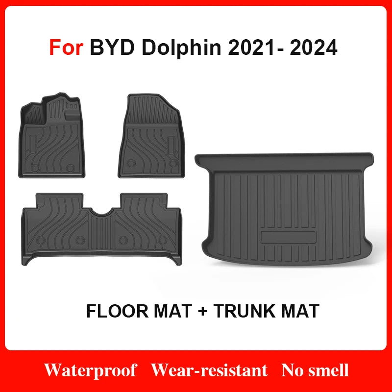 Custom Fit TPE Floor Mats for BYD Dolphin (2021–2024, Left-Hand Drive)