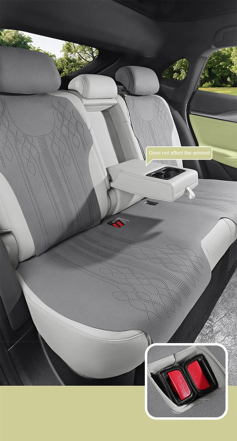 Custom Half-Cover Suede Leather Seat Cushion Pads for BYD Yuan UP