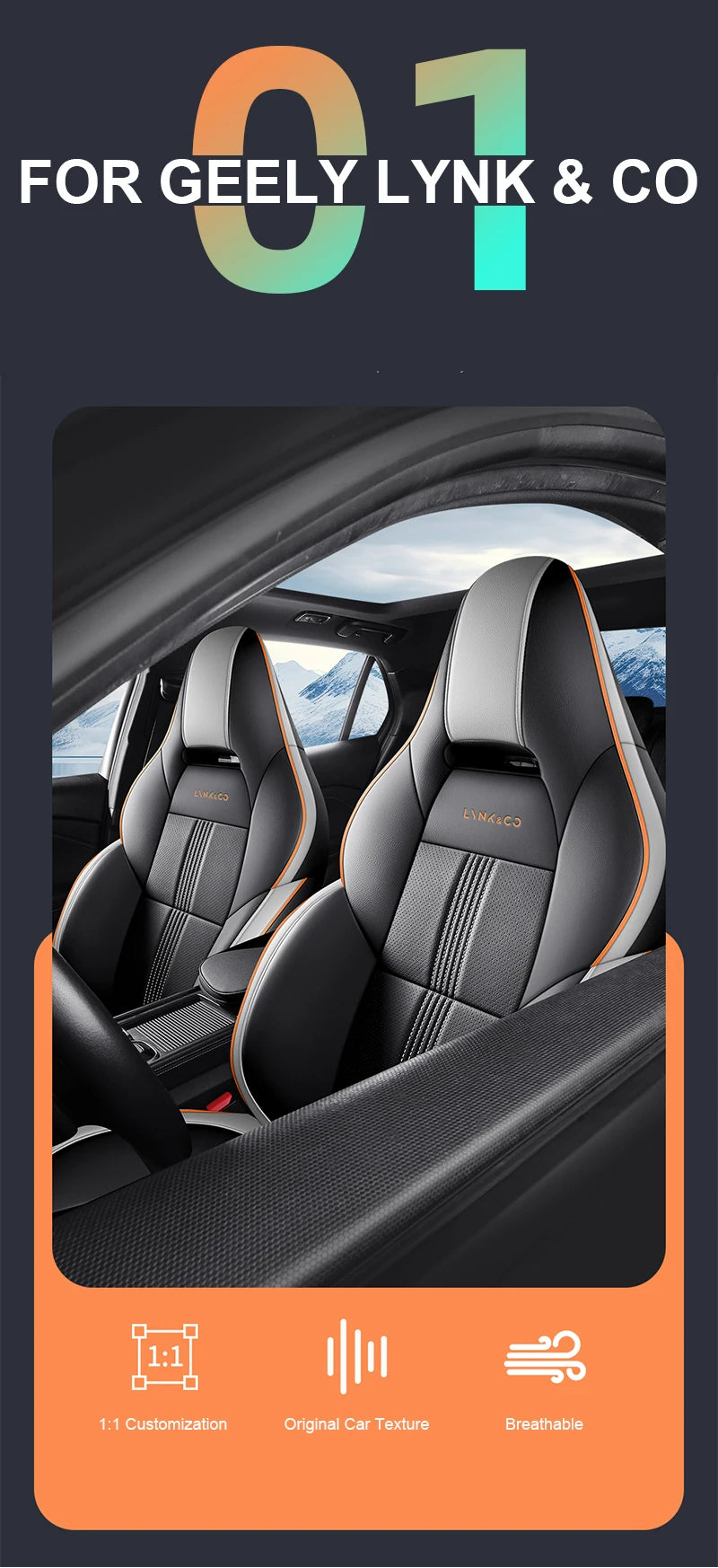 Custom Fit Leather Car Seat Covers for Lynk & Co 03 (2023–2024)