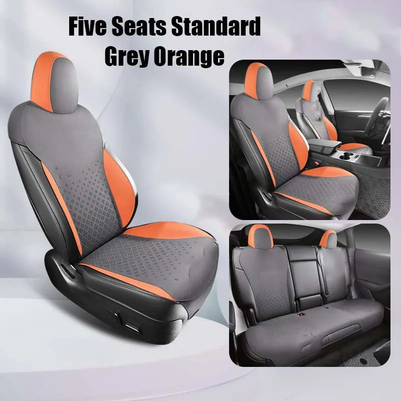 Custom Fit Half-Cover Suede Car Seat Cushion Pads for Tesla Model Y