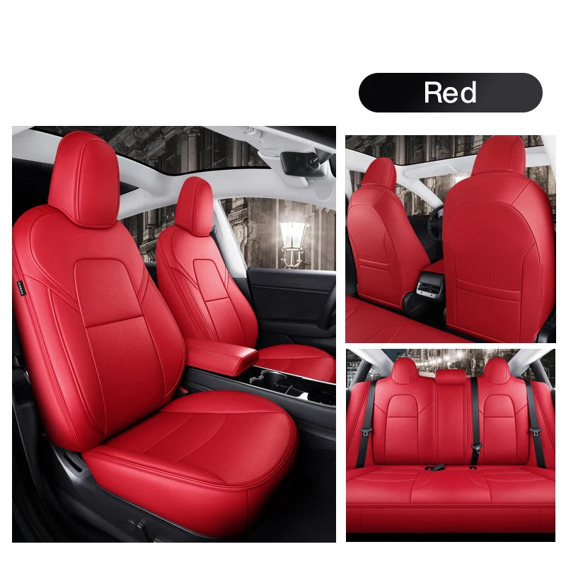 Custom Fit Leather Car Seat Covers for Tesla Model Y