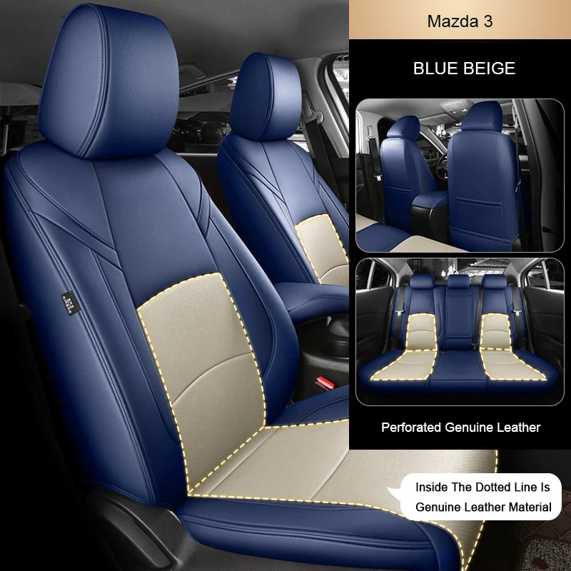 Custom Fit Leather Car Seat Covers for Mazda 3