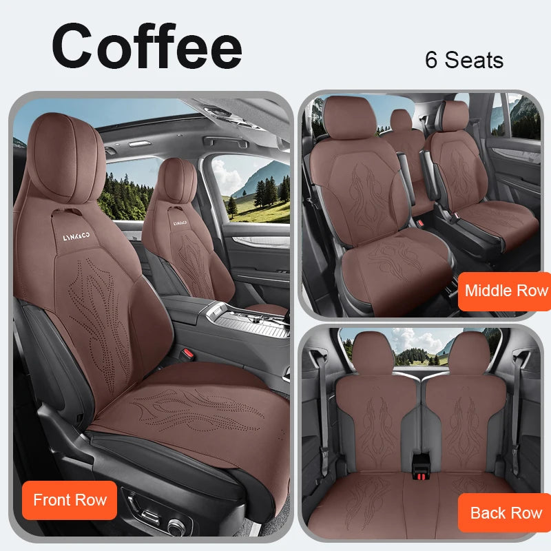 Custom Fit Half-Cover Suede Car Seat Cushion Pads for Lynk & Co 09