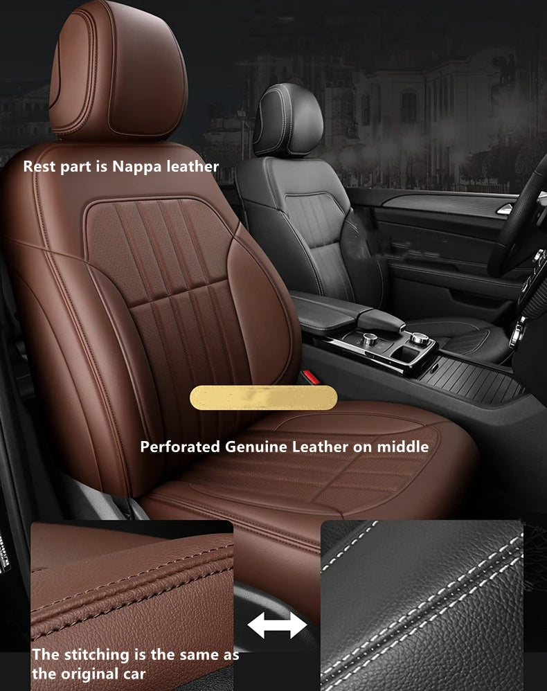 Custom Fit Leather Car Seat Covers for Mercedes-Benz W214