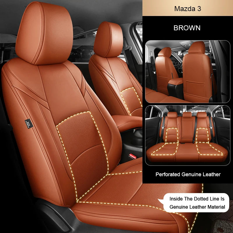 Custom Fit Leather Car Seat Covers for Mazda 3