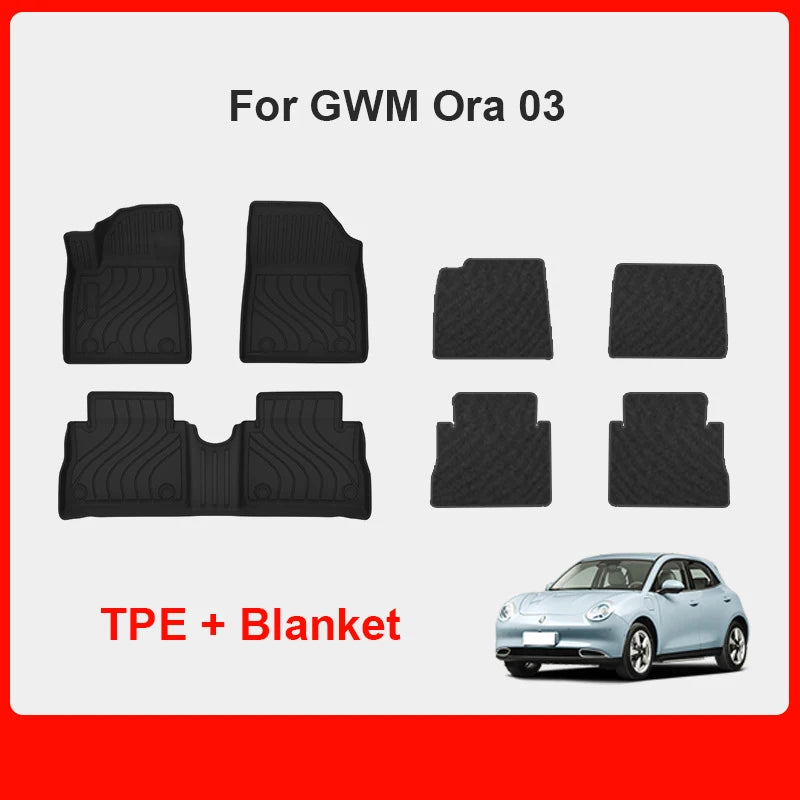 Custom Fit TPE Floor Mats for GWM Ora 03 Funky Cat