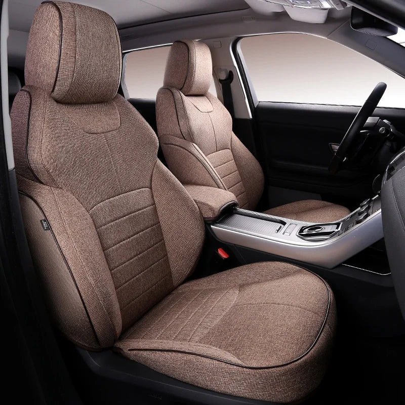 Custom Fit Flax Linen Car Seat Covers for Range Rover 2000