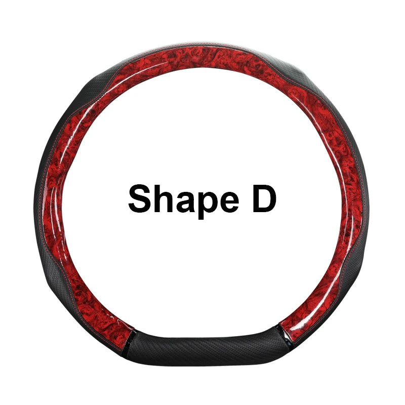 38 cm Universal Leather Steering Wheel Cover – Leopard Print, Anti-Slip