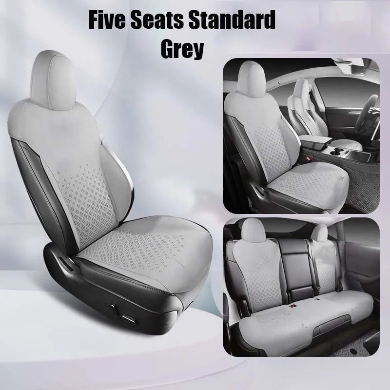Custom Fit Half-Cover Suede Car Seat Cushion Pads for Tesla Model Y