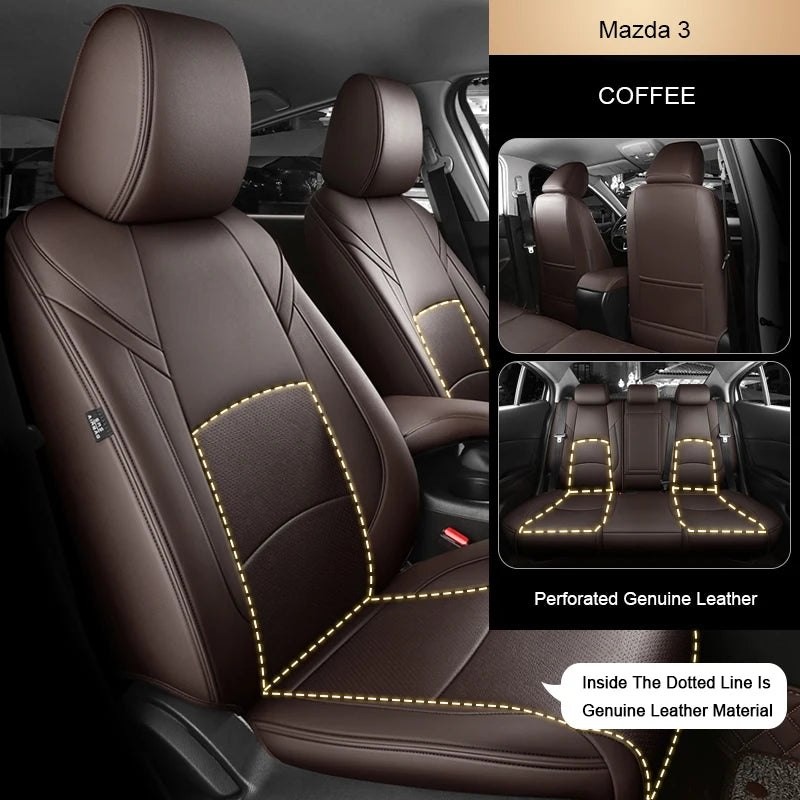 Custom Fit Leather Car Seat Covers for Mazda 3