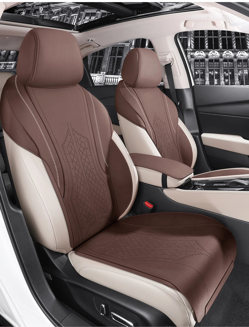 Custom Fit Half-Cover Suede Car Seat Covers for Honda Accord (2018–2023)
