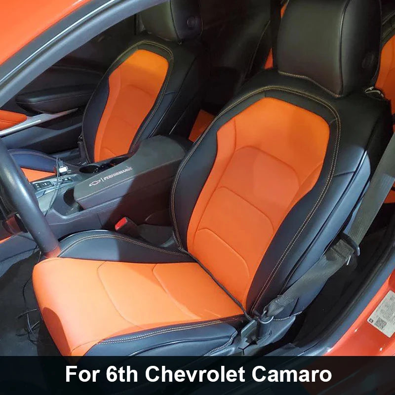 Artificial Nappa Leather Custom Fit Camaro Seat Covers for 2010–2024