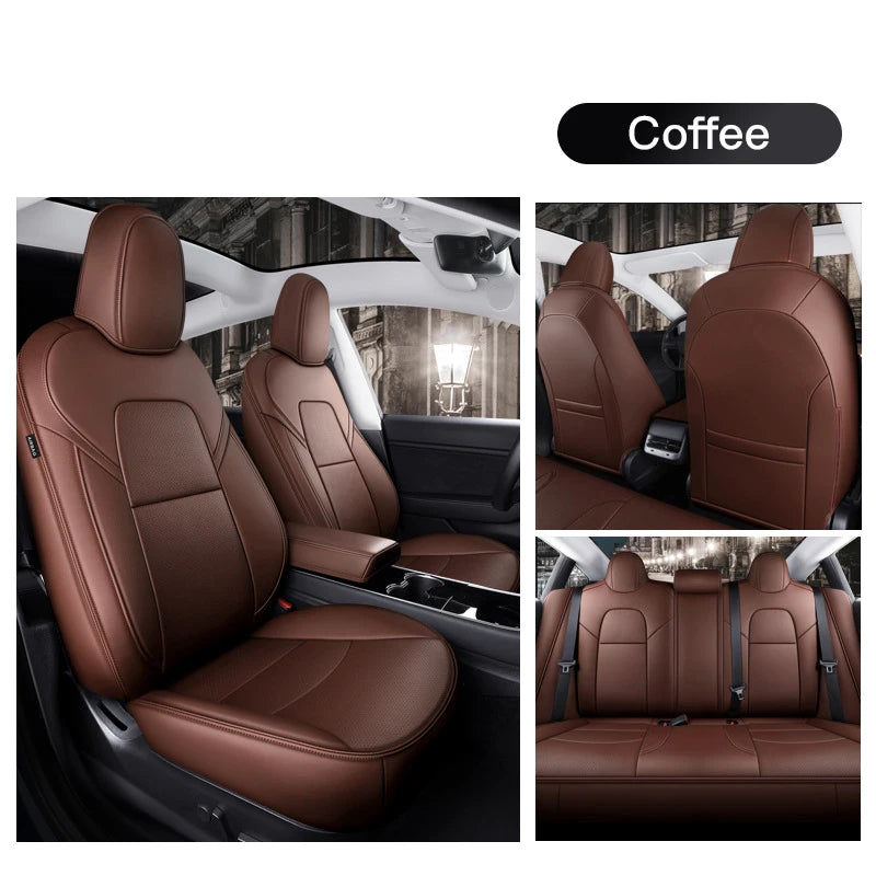 Custom Fit Leather Car Seat Covers for Tesla Model Y