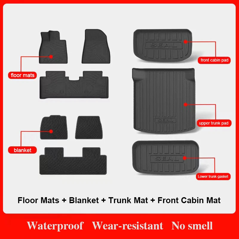 Custom Fit TPE Floor Mats for BYD Seal (2022–2023 EV)