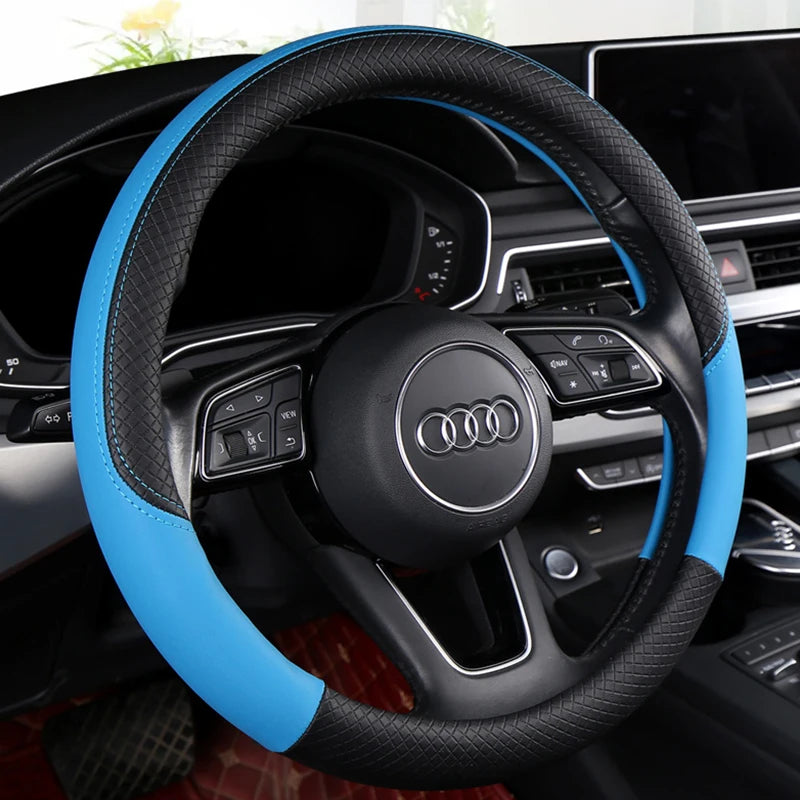 40–45 cm Anti-Slip Leather Steering Wheel Cover – For Trucks