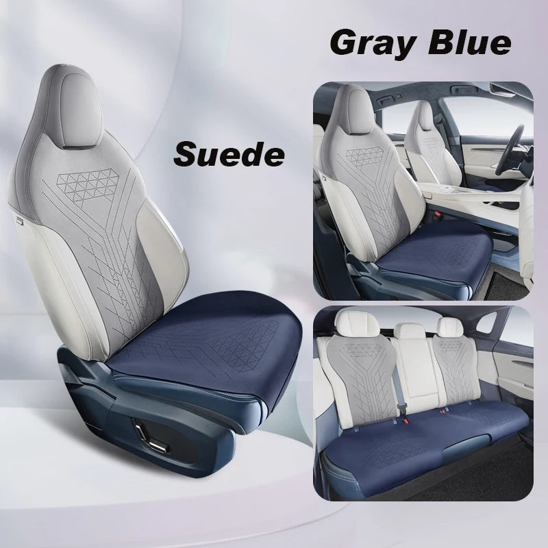 Custom Fit Suede Car Seat Cushion Pads for Zeekr 001 (Half Cover Set)