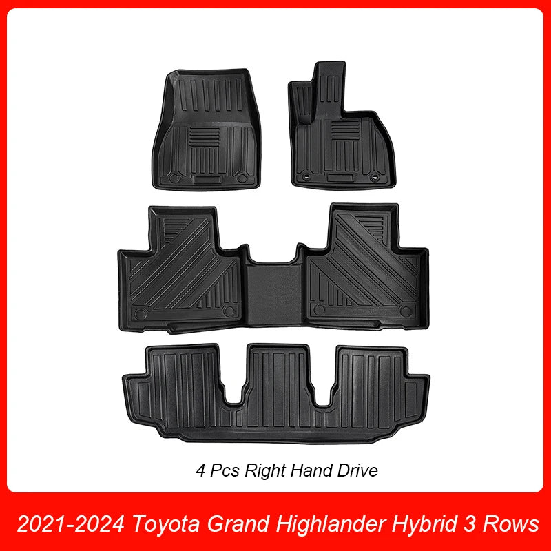 Custom Fit TPE Floor Mats for Toyota Grand Highlander 2022–2025