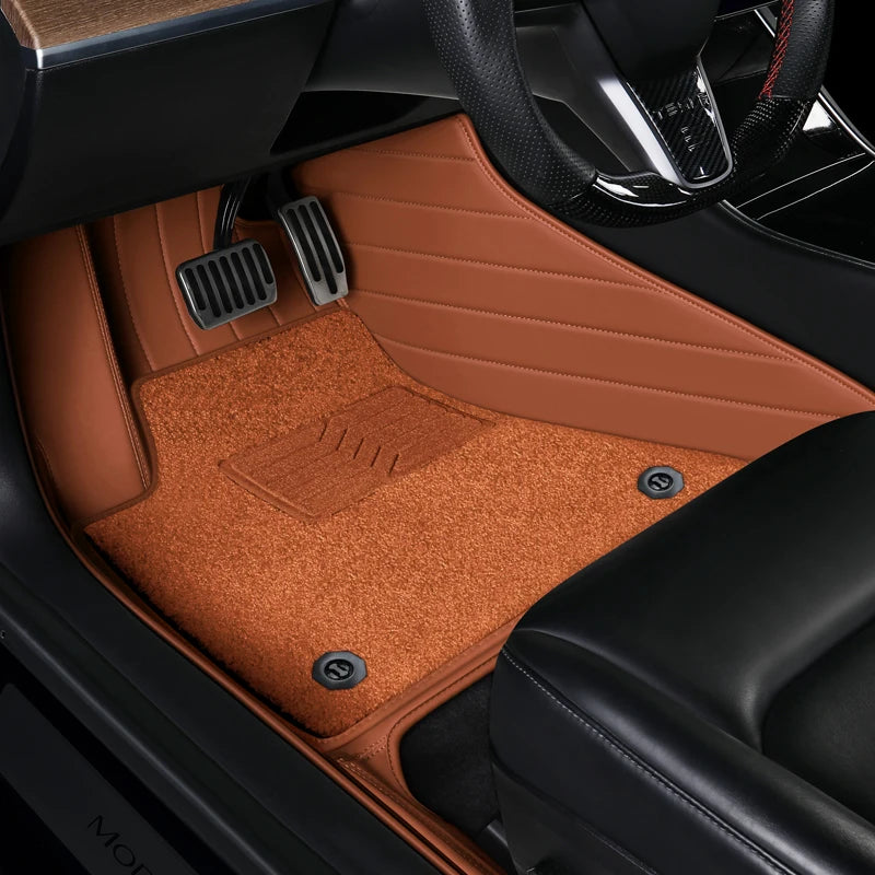 Custom Fit Floor Mats for Tesla Model 3 (Leather + Synthetic)