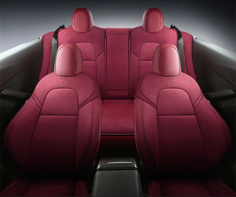 Custom Fit Suede Car Seat Covers for Tesla Model 3