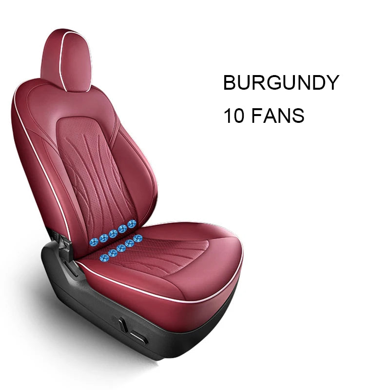 Custom Ventilated Cooling Seat Cushion with 10 Fans for Tesla Model 3 - Full Surround