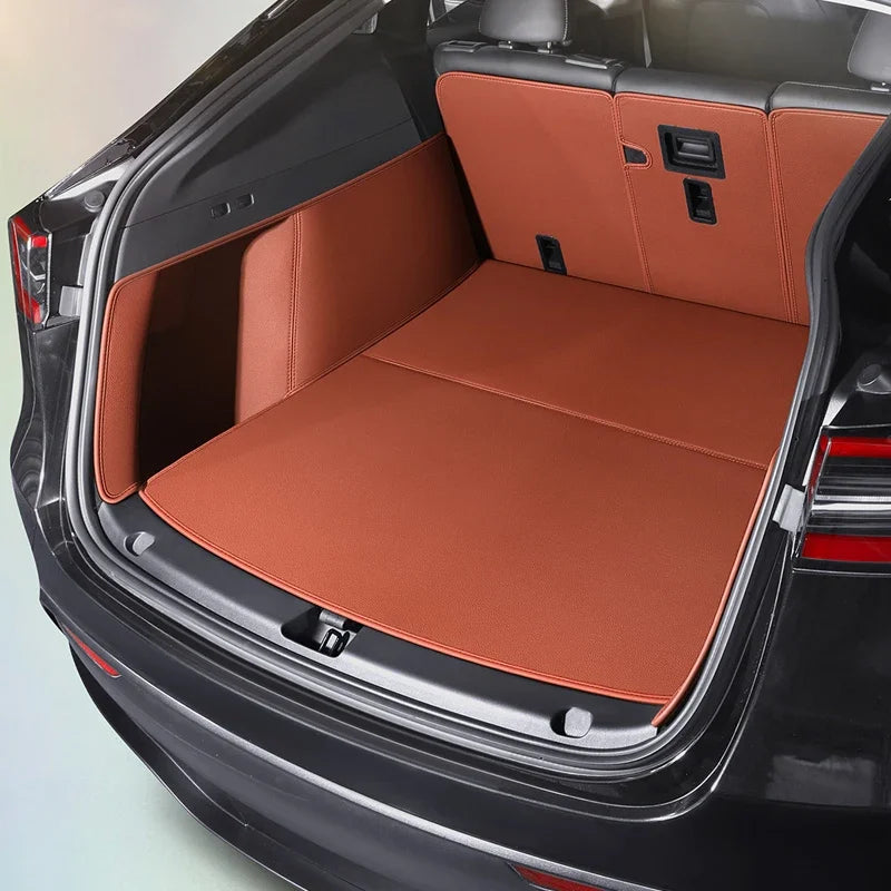 Tesla Model Y Custom Trunk Mat Leather Cargo Liner Carpet