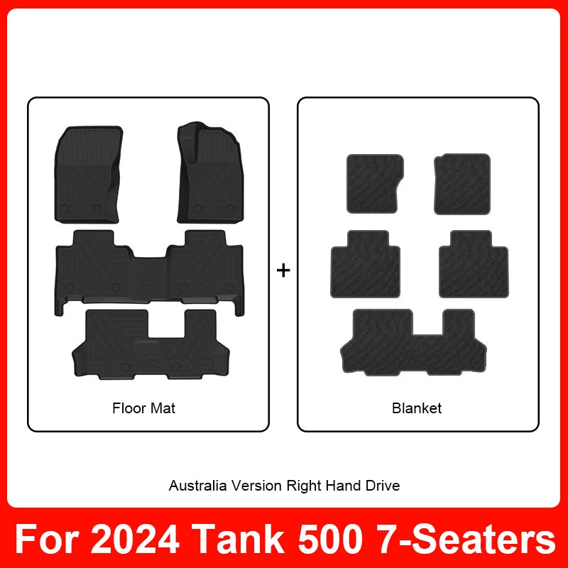 Custom 3D TPE Floor Mats for Tank 500 (2022–2024)