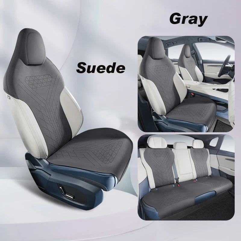 Custom Fit Suede Car Seat Cushion Pads for Zeekr 001 (Half Cover Set)