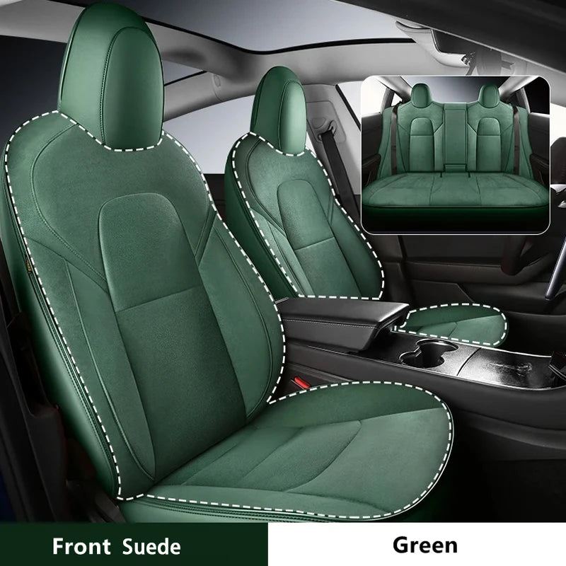 Custom Fit Suede Car Seat Covers for Tesla Model 3
