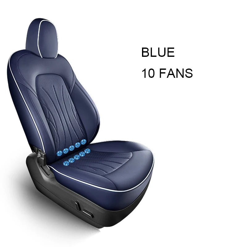 Custom Ventilated Cooling Seat Cushion with 10 Fans for Tesla Model 3 - Full Surround