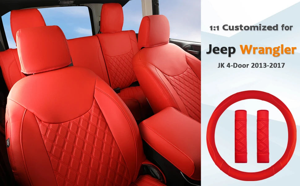 Custom Fit Leather Car Seat Covers for Jeep Wrangler (2007–2017)