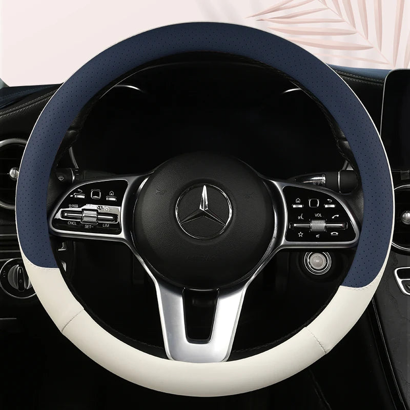 38 cm Fashion Color Leather Steering Wheel Cover