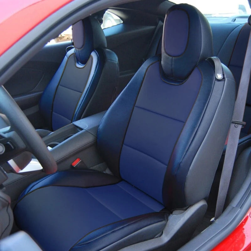 Artificial Nappa Leather Custom Fit Camaro Seat Covers for 2010–2024