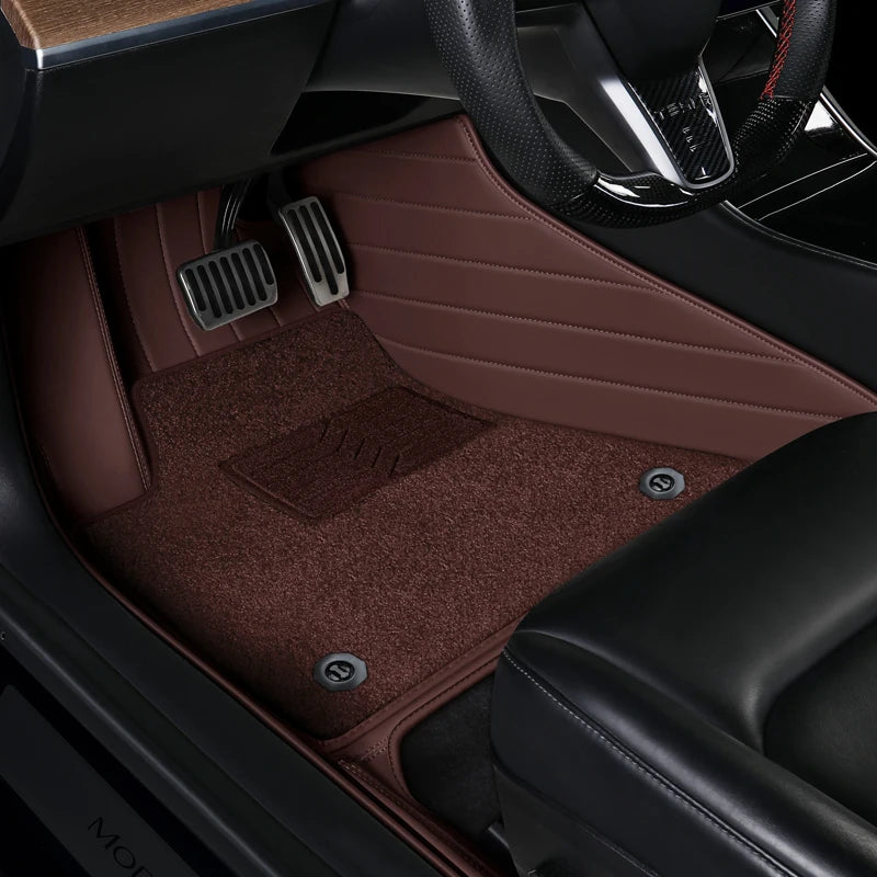 Custom Fit Floor Mats for Tesla Model 3 (Leather + Synthetic)