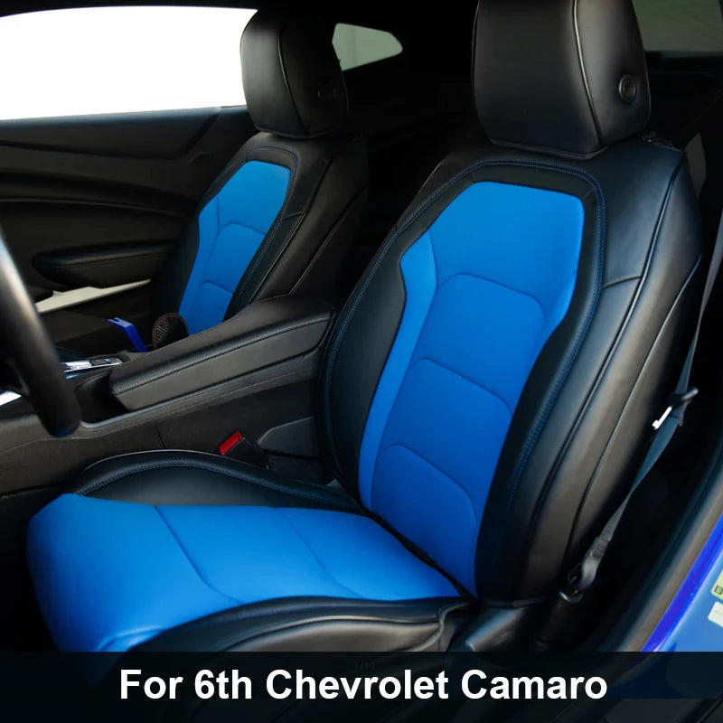 Artificial Nappa Leather Custom Fit Camaro Seat Covers for 2010–2024