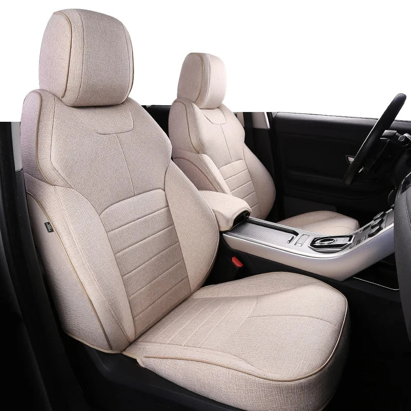 Custom Fit Flax Linen Car Seat Covers for Range Rover 2000