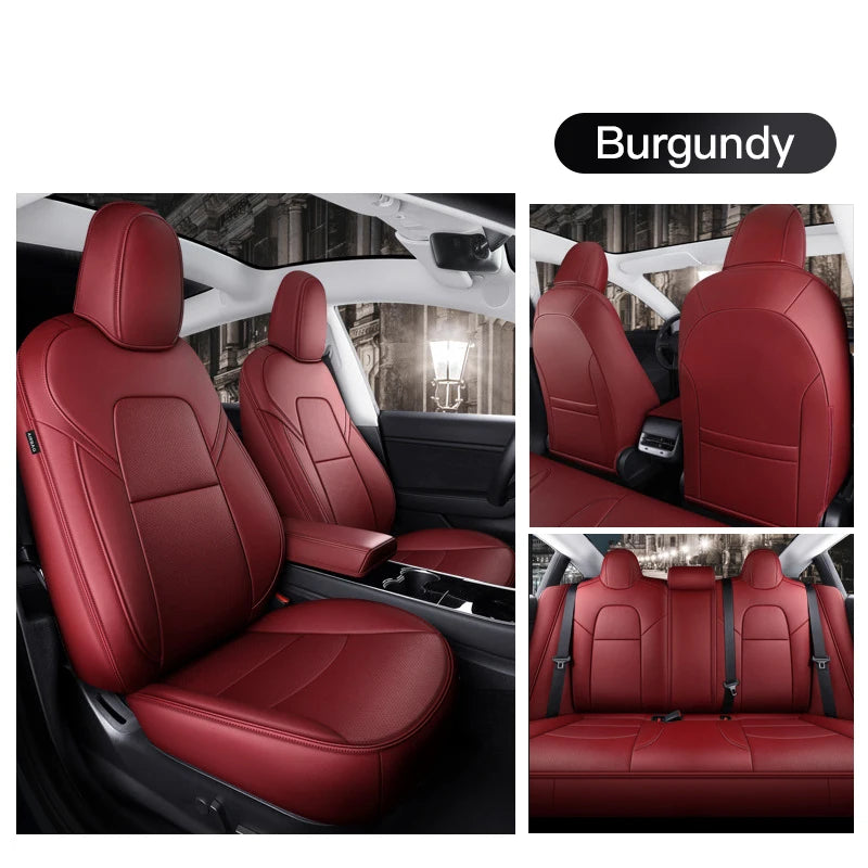 Custom Fit Leather Car Seat Covers for Tesla Model Y