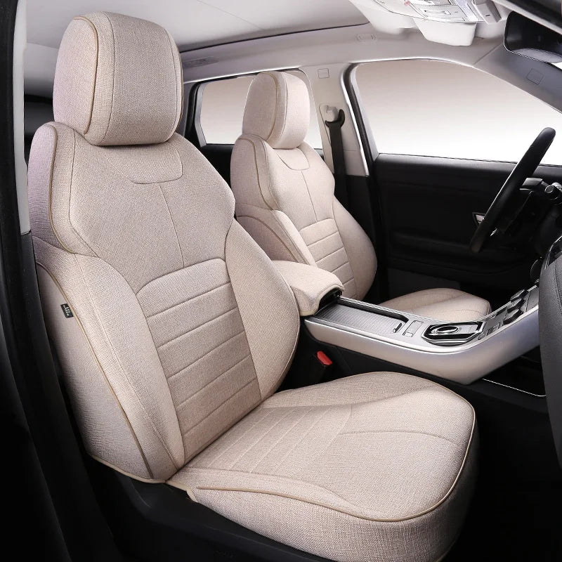 Custom Fit Flax Linen Car Seat Covers for Range Rover 2000