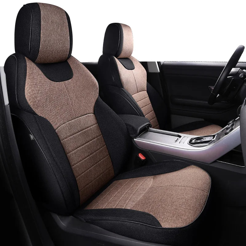 Custom Fit Flax Linen Car Seat Covers for Range Rover 2000