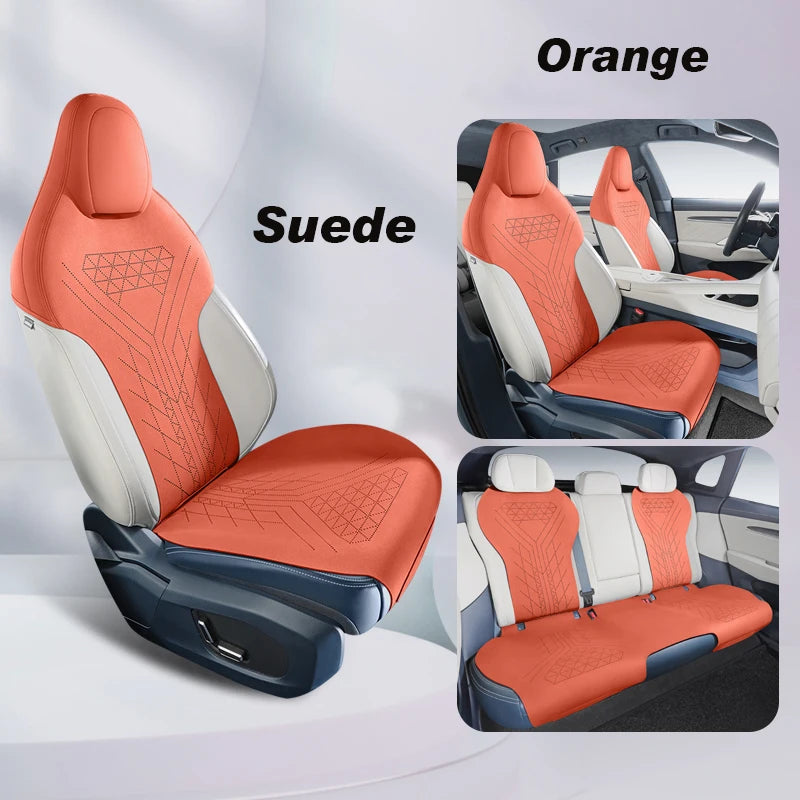 Custom Fit Suede Car Seat Cushion Pads for Zeekr 001 (Half Cover Set)